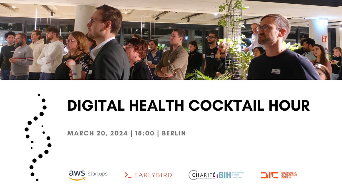 See you tomorrow for our #DigitalHealth Cocktail Hour in #Berlin🧬 🎟bit.ly/3VuTuVB Dive into #startup financing from an investment #bank's perspective with Elena Lovo, PhD of @jpmorgan, in a fireside chat moderated by Florentine Kaniess, MD of @ChariteBerlin