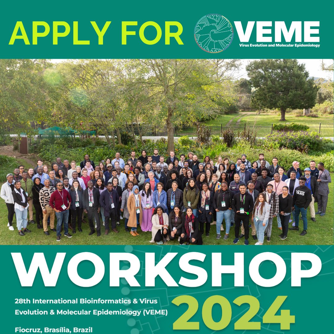 Calling all #bioinformaticians! Join global experts at #VEME2024 in Brasília. Apply by April 30. Limited scholarships covering travel, accommodation, and registration available.  Don't miss out! Details: veme.climade.health