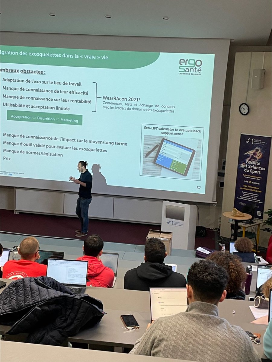 Partage de connaissances et essai d’exosquelettes avec les étudiant.e.s de la Faculté des Sciences du Sport de Marseille !

➕d’informations sur nos exosquelettes #HAPO : hapo.eu

#exosquelette #innovation #conférence #partage #santé #travail #étude #étudiant