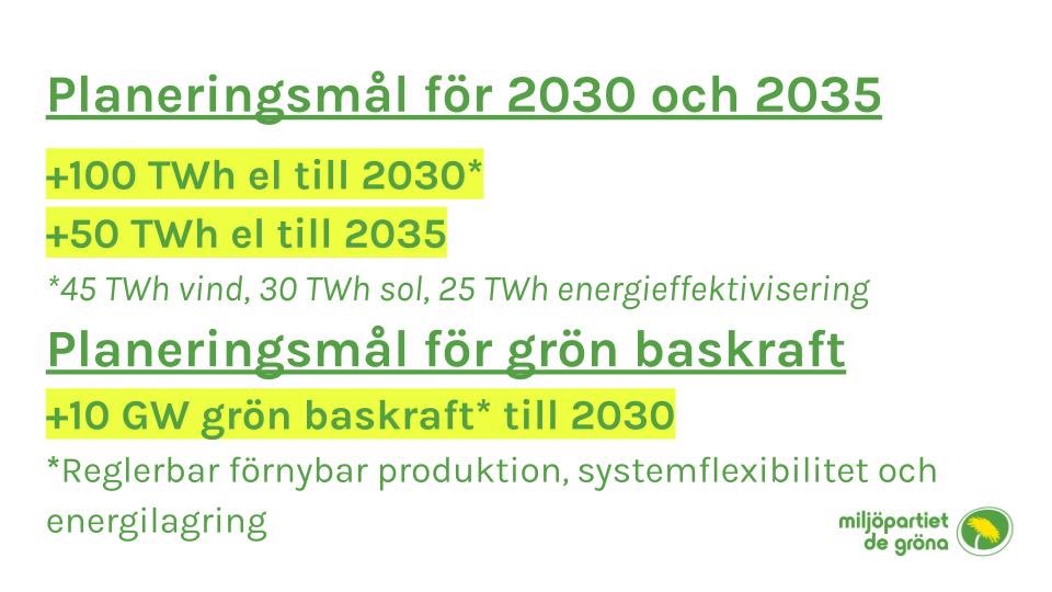 Industrins snabba omställning kräver mer förnybar energi till 2030. Svenskt Näringsliv och Svenska Naturskyddsföreningen säger samma sak, liksom flera andra remissinstanser. Snart får vi svar på om @BuschEbba har lyssnat. MP har varit tydliga med vad vi vill se: