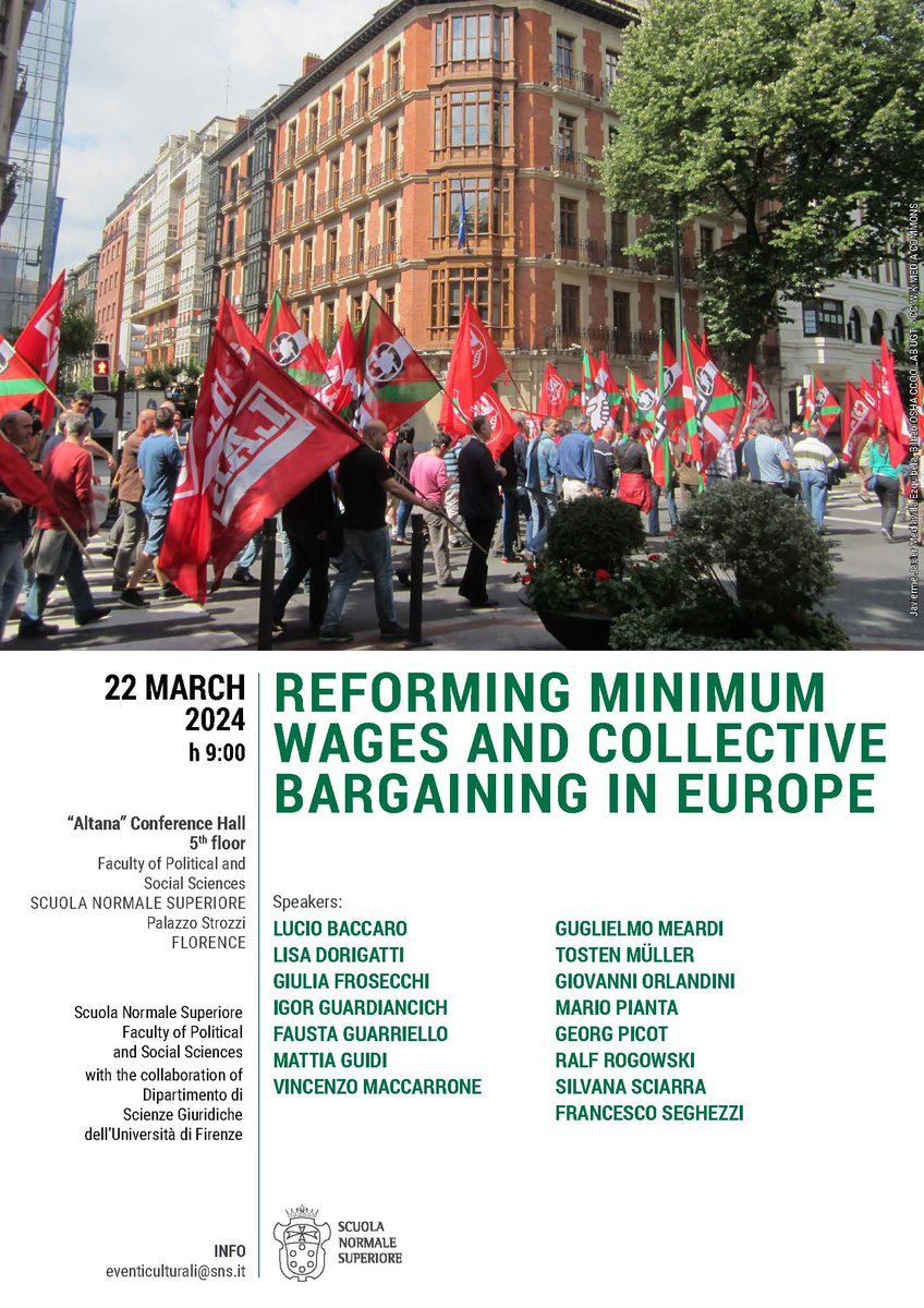 On Friday, scholars of labour law and industrial relations meet in Florence to discuss the uneasy relation between minimum wages and collective bargaining.