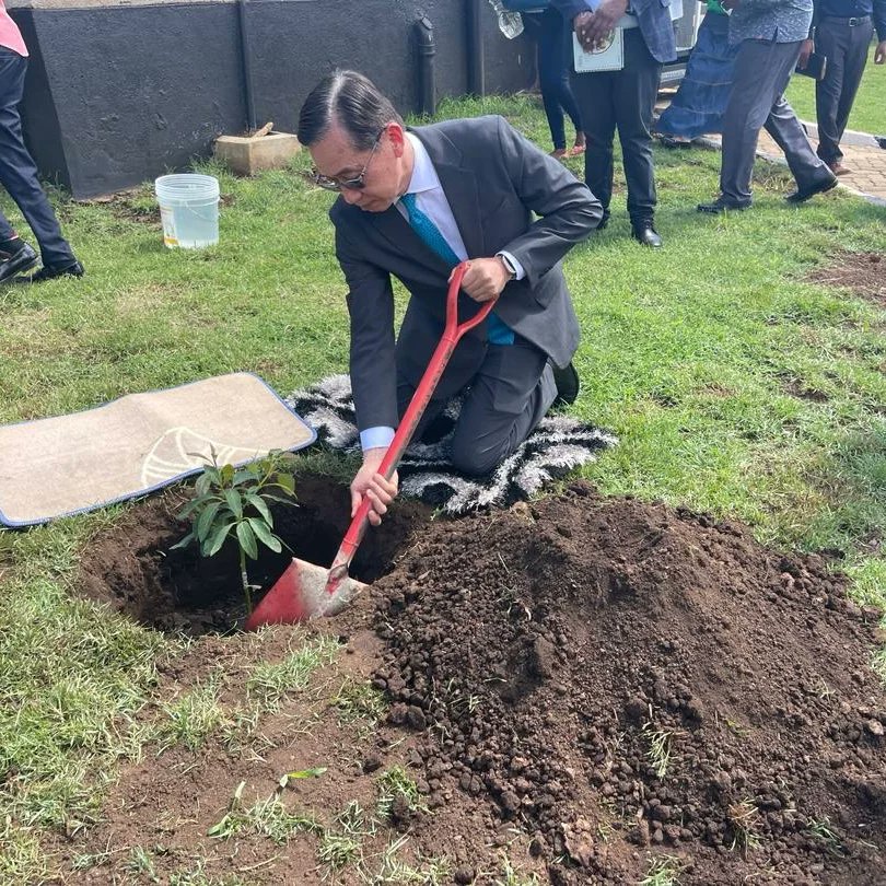 "When we plant trees,we plant Hopes "-Allen Lou.Ambassador Allen Lou Representative of the Republic of China (Taiwan)planting a tree during the launch of a large and modern seed bank in Africa at the World Veg Center located in Arusha,Tanzania <a href="/WorldVegCenter/">World Vegetable Center (WorldVeg)</a> <a href="/RugalemaGabriel/">Gabriel Rugalema</a>