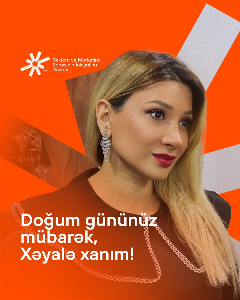 Rmid_aze's tweet photo. Bu gün RMİD İctimai birliyimizin İdarə Heyətinin sədri Xəyalə Mütəllimovanın doğum günüdür. Onu bu münasibətlə səmimi-qəlbdən təbrik edir, həyatında xoşbəxtlik, işlərində isə uğurlar diləyirik!
Sevgi ilə,
RMİD komandası.
#RMID #QHT #reklam #marketinq #doğumgünü https://t.co/czqL5krzJw
