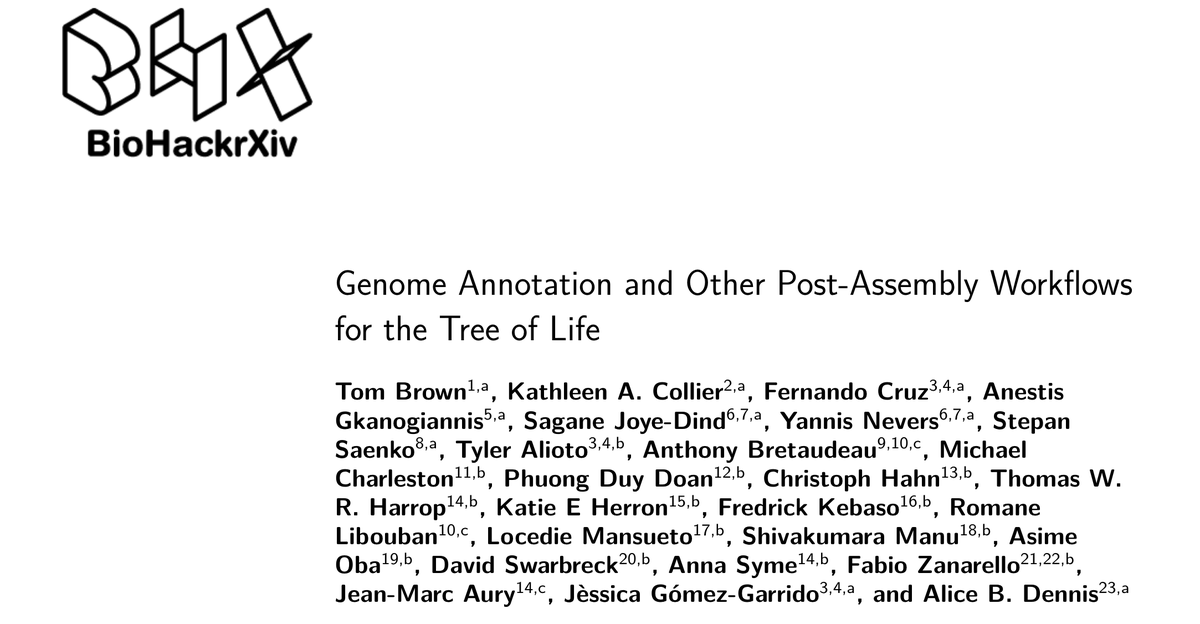 Fabio Zanarello (@fzanarello) on Twitter photo In September I started my PhD on genome annotation across the tree of life, two months later I met with fellow researchers from across Europe and beyond working towards the same goal.
Here is the recap europepmc.org/article/PPR/PP…
<a href="/ELIXIREurope/">ELIXIR Europe</a> #genomeannotation #biodiversity In September I started my PhD on genome annotation across the tree of life, two months later I met with fellow researchers from across Europe and beyond working towards the same goal.
Here is the recap europepmc.org/article/PPR/PP…
<a href="/ELIXIREurope/">ELIXIR Europe</a> #genomeannotation #biodiversity