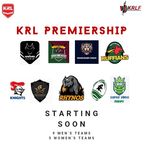 The highly anticipated 2024 KRL Premiership season kicks off on the 14th of April! 

The league will be played for 9 weeks, with the top 4 going into the semis.

instagram.com/p/C4sHOs3olB_/…

#krl #krlf #playrugbyleague #rugbyleague #rugbyleaguekenya #mearugbyleague #nrl #nrlw #intrl