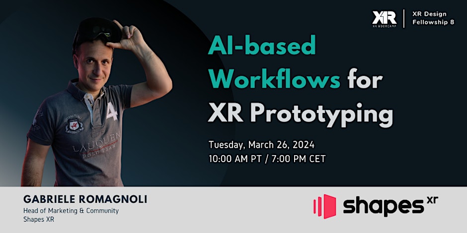 Join me next week at @XR_Bootcamp where I will share how to start designing and prototyping for #XR with the help of #AI and @ShapesXR. We will look at how to create #3D assets, bring them to life and build mockups of #mixedreality experiences within one hour or less 😉