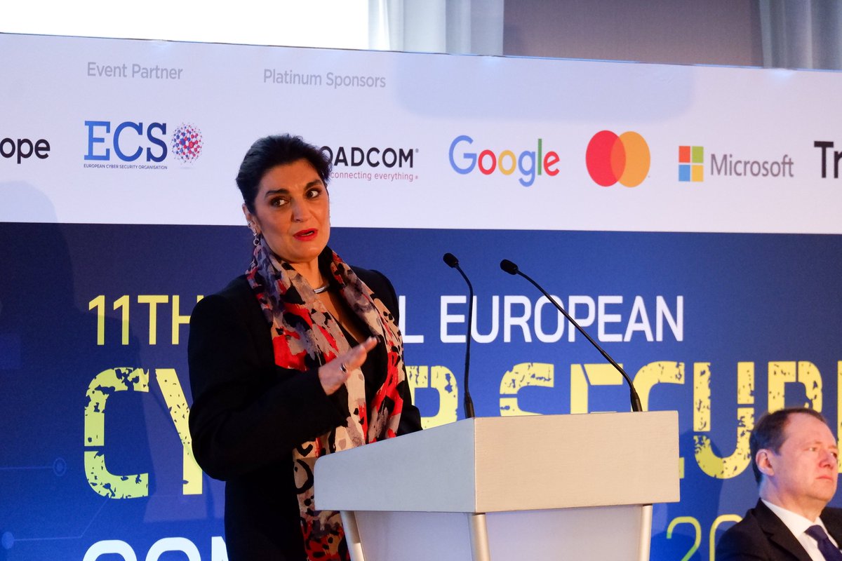 Our second keynote address of the day is from the @EU_Commission's @DespinaSpanou. We're excited to hear her take on current cyber security issues. #EUCyberSec
