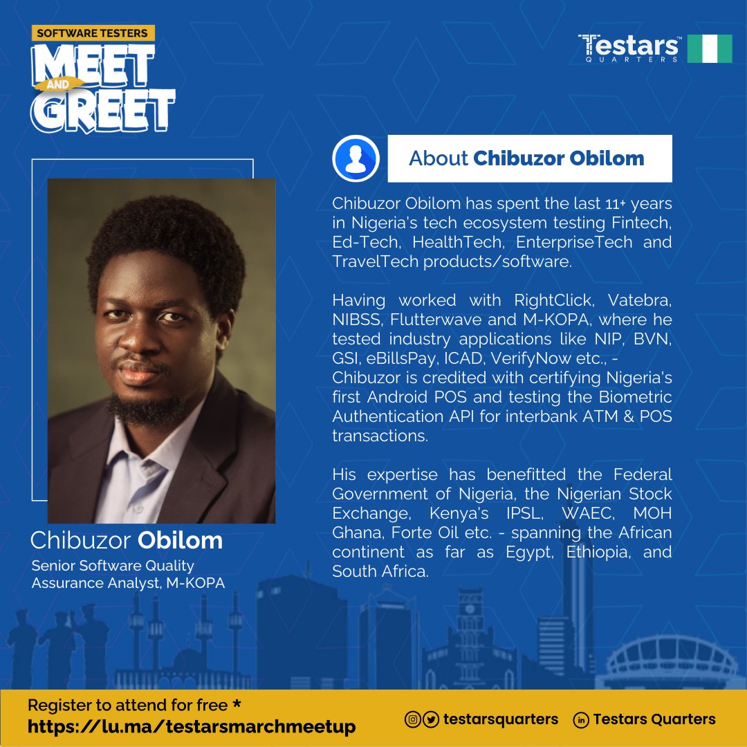I will be moderating a panel session for <a href="/TestarsQuarter/">Testars Quarter</a>'s Software Testers Meet and Greet event on March 30th, 2024.

Register to attend here -> lu.ma/testarsmarchme….

Looking forward to seeing you.