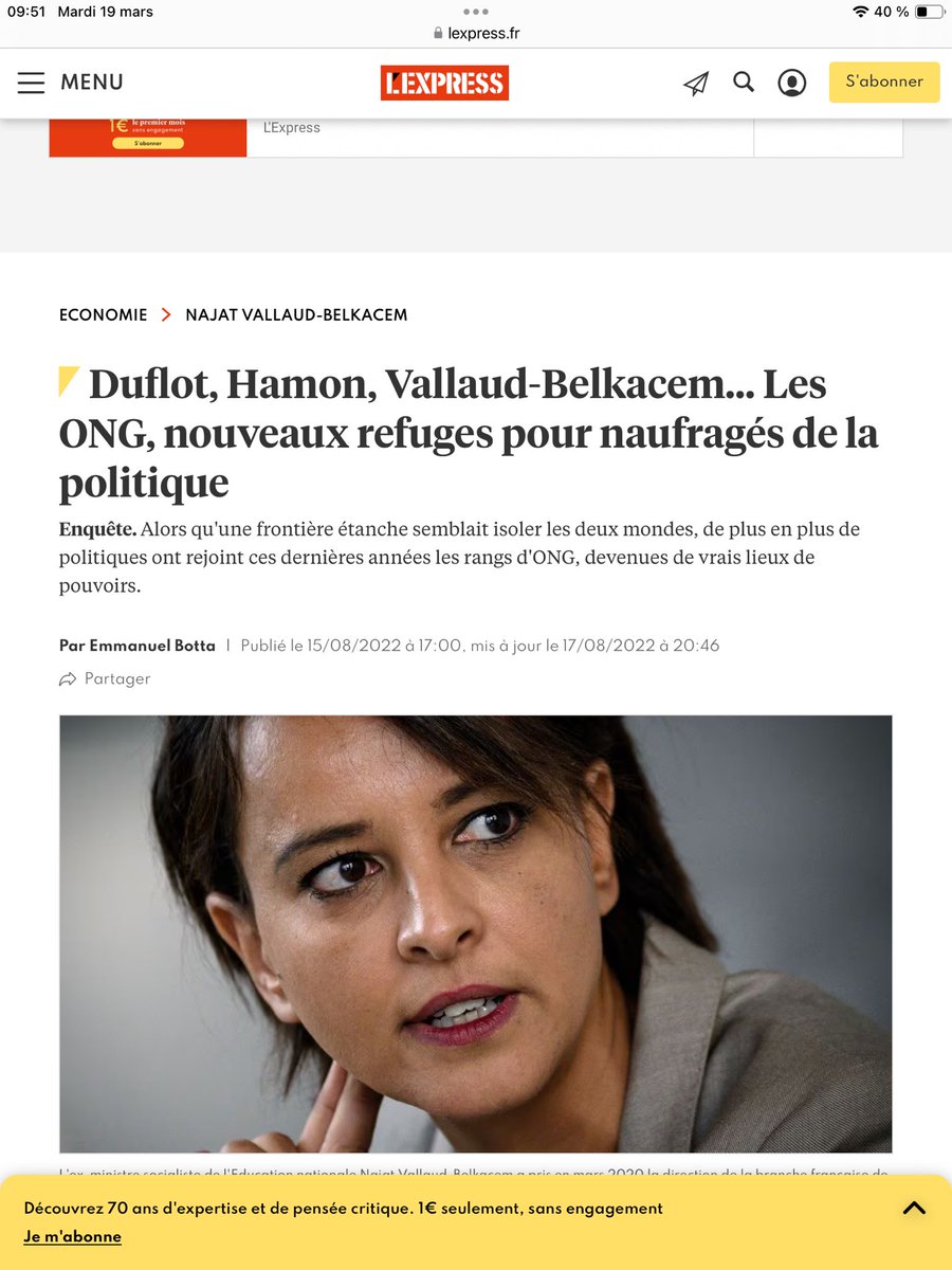 Les ex ministres socialistes ont une propension à été recasés à la tête d’ONG diverses et variées : Najat Vallaud-Belkacem à la tête de France Terre d’Asile , Cécile Duflot chez Oxfam, Benoît Hamon chez Singa , une ONG s’occupant de l’accueil des migrants. Le système est pourri !