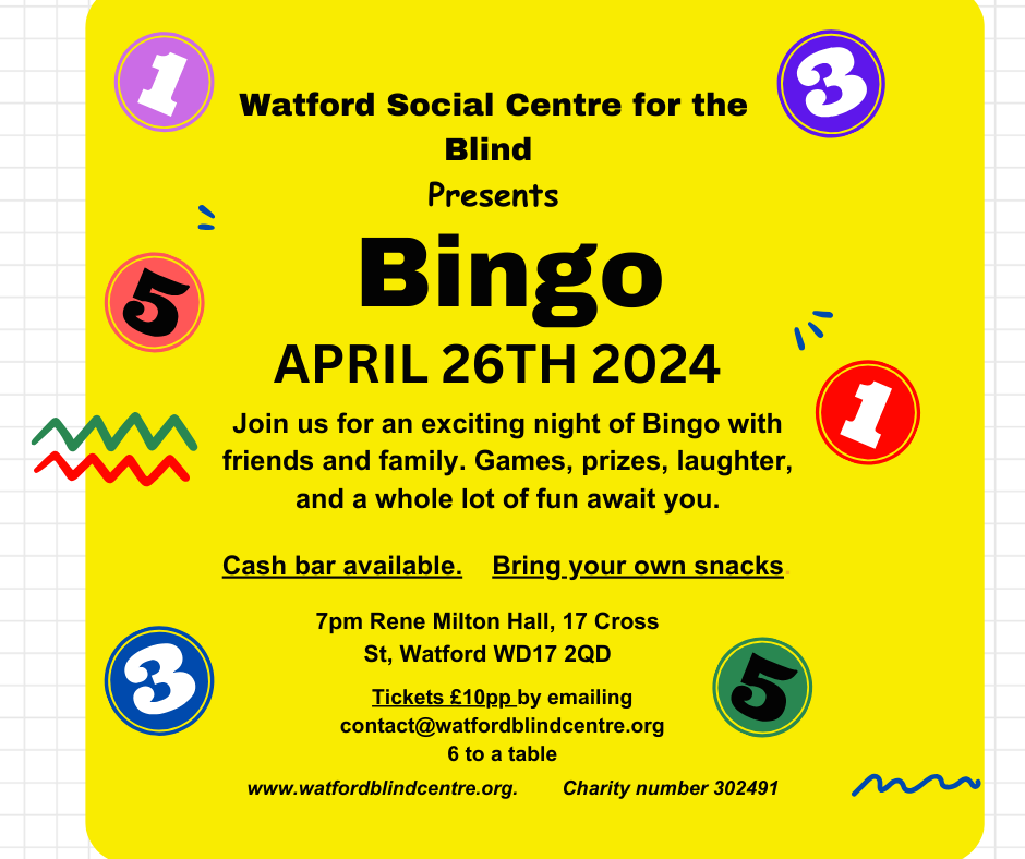 watfordblind's tweet photo. Come and join us raising funds with some fun and games.
Limited tickets available so contact us now to guarantee your space. https://t.co/4y1CVuqr3p