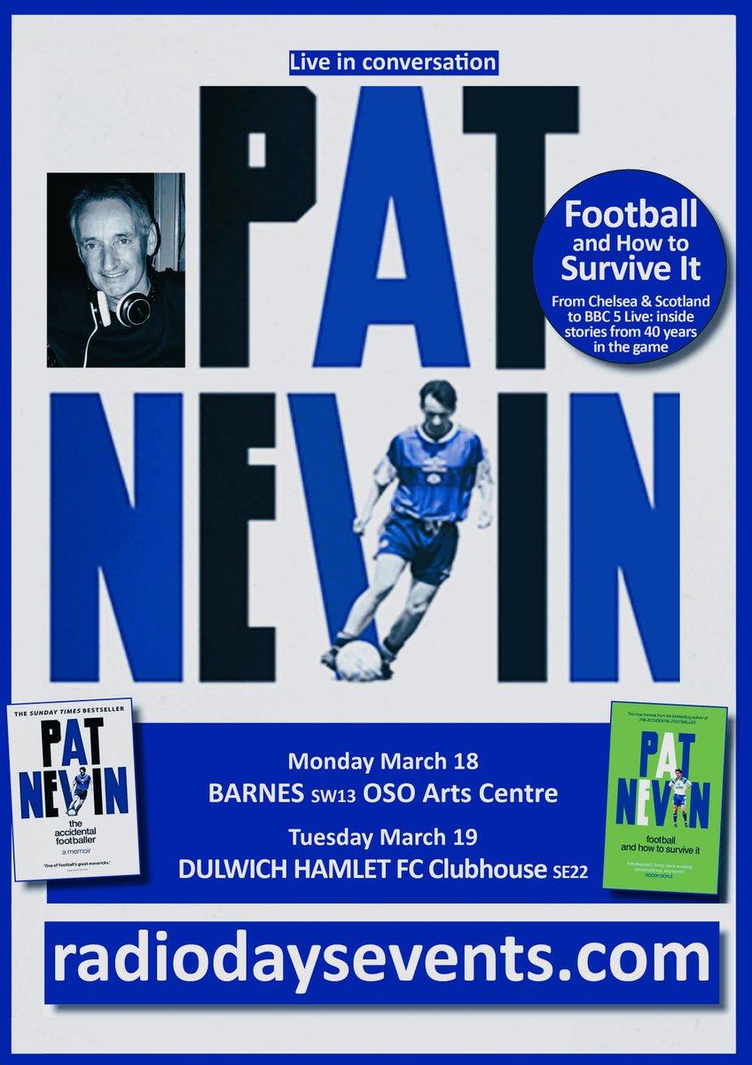 What a fabulous sold out event in Barnes last night for a talk on my recent books and much much more. Tonight is the rather wonderful Dulwich Hamlet FC, which with any luck will be just as good. Thanks to all who came last night and tonight.