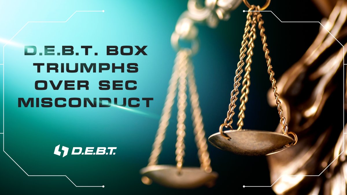 Chrysalis_Web3's tweet photo. 🚨 Breaking News: D.E.B.T. Box Triumphs Over SEC Misconduct 🚨

A monumental victory for D.E.B.T. Box as a US district court sanctions the SEC for 'gross abuse of power' & misleading actions against the crypto firm. 

This landmark case highlights the need for regulatory reform & upholds the importance of integrity in legal proceedings. 🏛️

The court's decision to order the SEC to cover D.E.B.T. Box's legal expenses marks a critical stance on transparency and ethical conduct within regulatory bodies. 

A call for reform echoes through the industry, demanding higher standards of accountability. 📢🔍

https://t.co/0V3bz0hn2a

#debtbox #SEC
