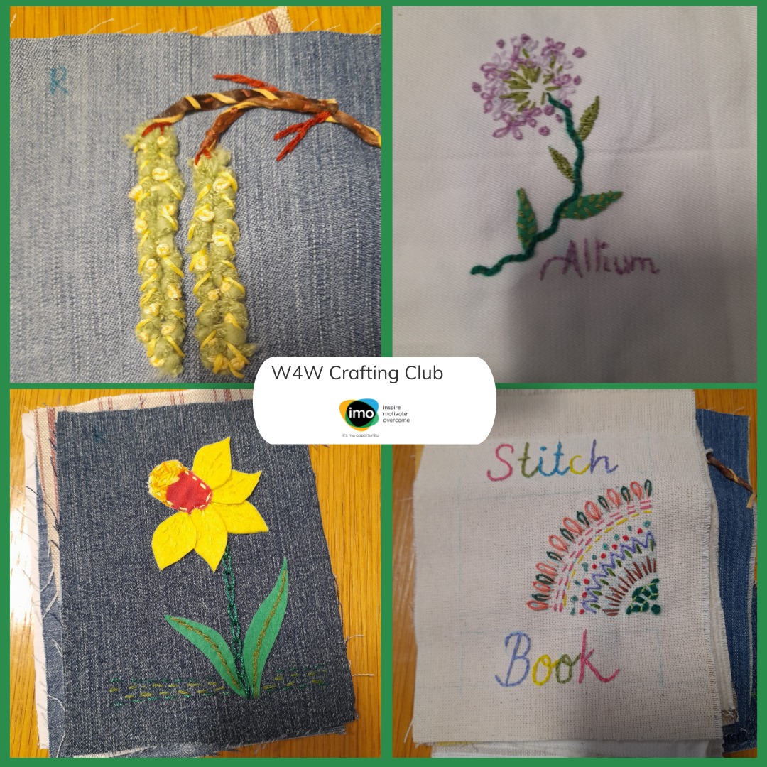 Yesterday at our W4W Crafting Club, 🪡🧵 we stitched a daffodil 🌾 and used slow stitching and applique. Our stitch books are progressing beautifully 📚🪻🌷🌿 @WeAreLSCFT @blackburndarwen @BwDPH