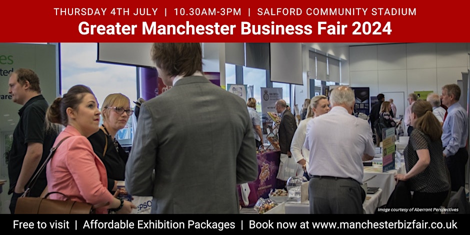 Liverpool BA are looking forward to seeing lots of Chamber members and firms at #ManchesterBizFair at Salford Community Stadium!

📆Thurs 4th July 

An unmissable one day B2B event with great features!

Exhibition & Sponsorship packages available - ow.ly/G16C50QVoXX