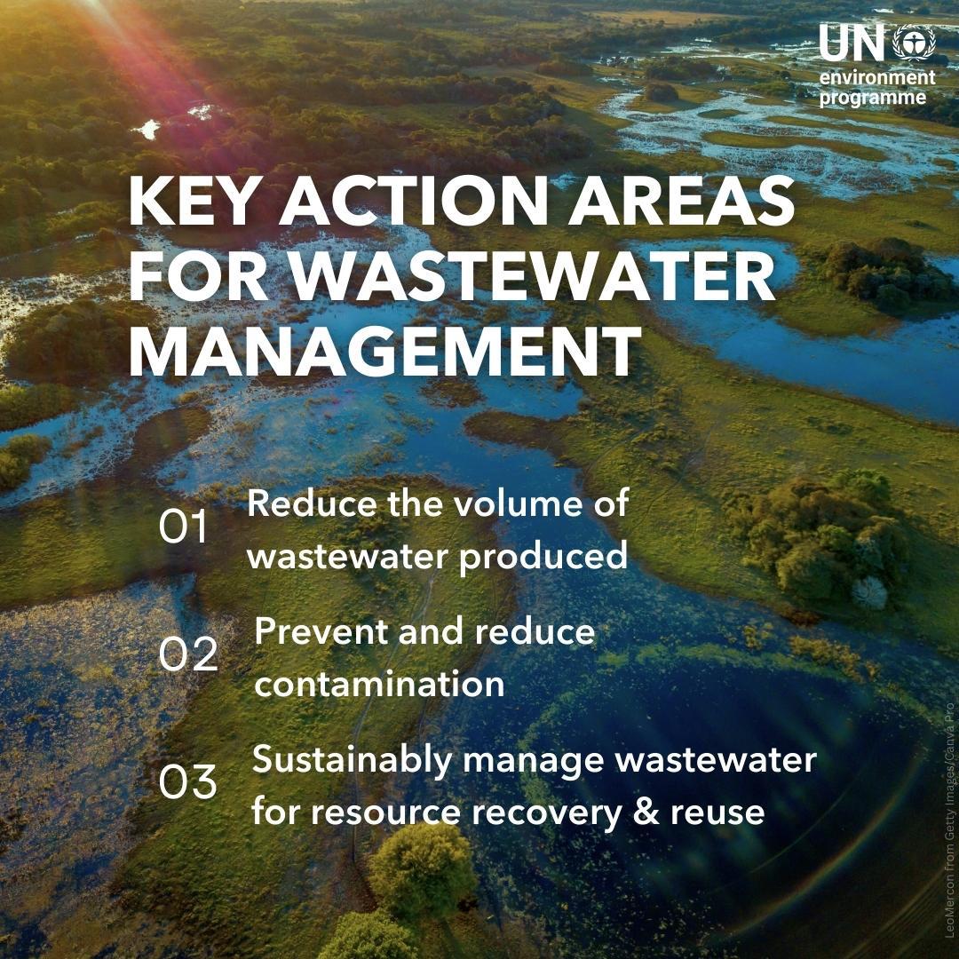 Wastewater contains untapped resources that can help address the triple planetary crisis. Our 2023 report with @GRIDArendal identified three action areas to turn wastewater into solutions #ForNature. Before #WorldWaterDay, take a look at the report: unep.org/resources/repo…