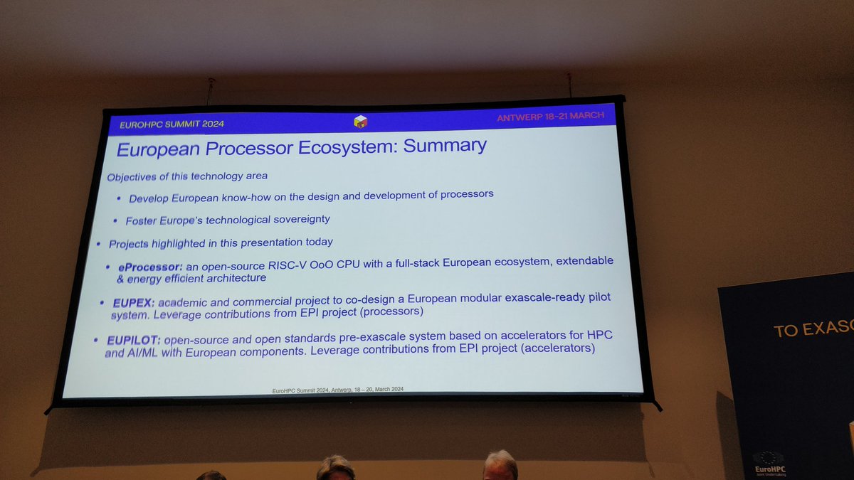 Live from #EuroHPCSummit2024: Carlos Puchol @BSC_CNS is presenting the European Processor Ecosystem: @EUPEX_pilot @pilot_euproject @eprocessor_eu
