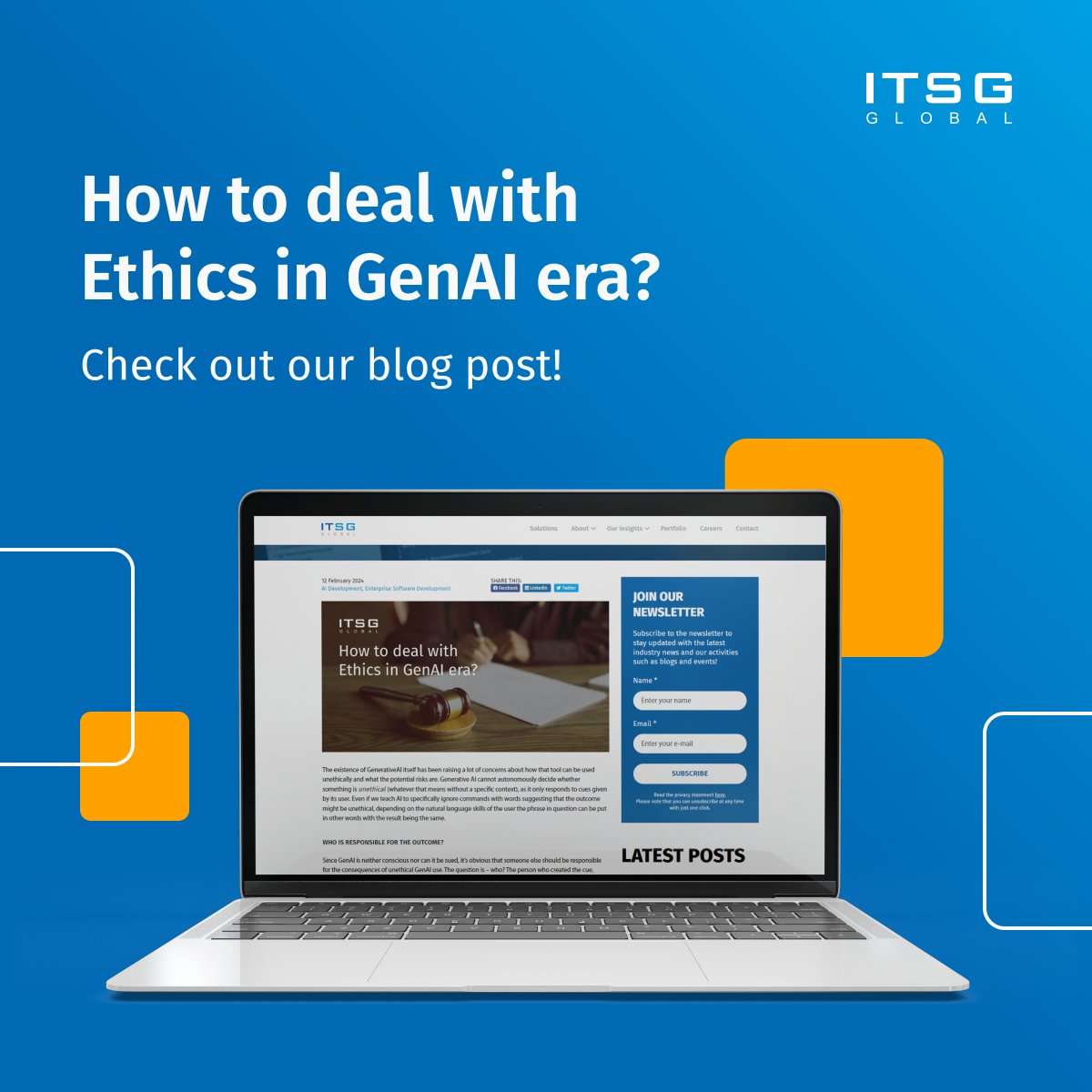 itsg_global's tweet photo. Dive into our blog post to uncover the ethical intricacies of AI technology: https://t.co/TNZPsAHCk2 👈

#itsg #openai #chatgpt #generativeai #ai #artificialintelligence #machinelearning #aidegeneration #ethics https://t.co/wFkzbtwqq1