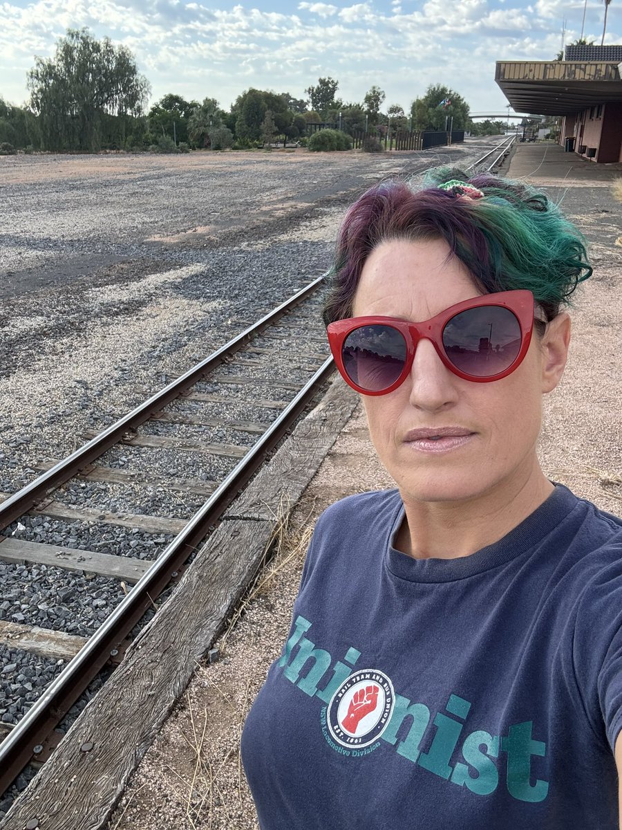 Got to Junee safely from Broken Hill. Catching up with @RTBUnion Members in the morning. Pics of some goats, the outback at dawn, no pass trains at Mildura Station , a beautiful old trestle railway bridge in Narrandera and a storm brewing over Junee.