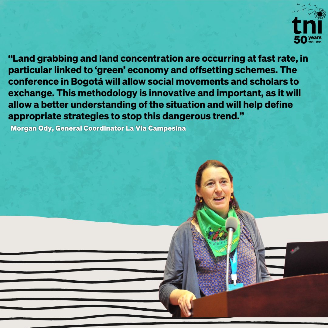 📢 TNI with @Peasant_Journal and the Land Deal Politics Initiative (LDPI) present: The International Conference on Global Land Grabbing 🌍 500 international researchers, activists and government officials will converge in Bogota, Colombia this week. ℹ️ tni.org/en/article/glo…