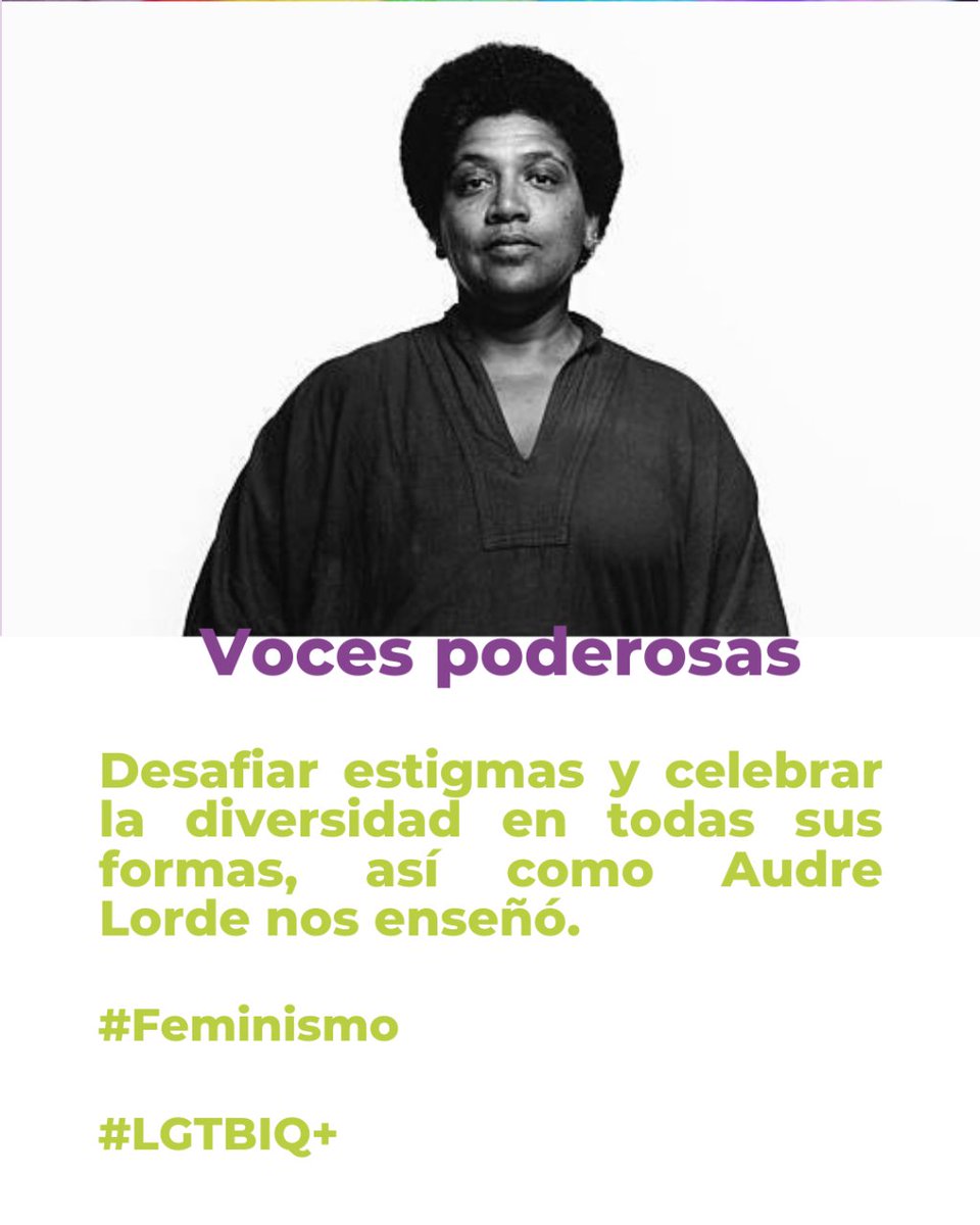 ¡Descubre a la increíble Audre Lorde! 📚🌈Poeta, escritora y activista afroamericana, Lorde fue una voz poderosa que abordó temas como la raza, el género, la sexualidad y la clase en sus múltiples trabajos. #AudreLorde #Feminismo #LGTBIQ+ #Activismo