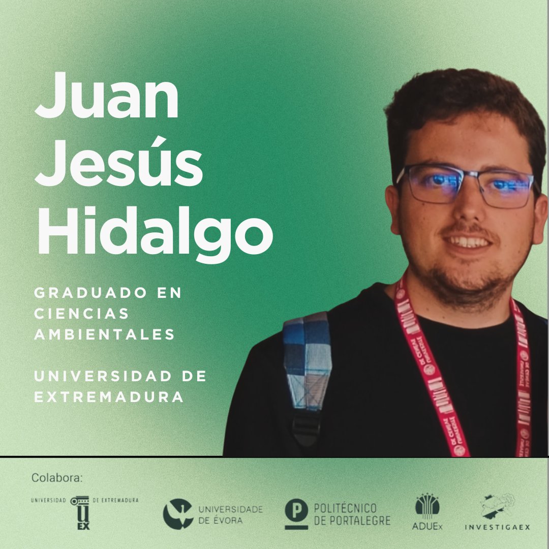 Juan Jesús Hidalgo Barquero Graduado en Ciencias Ambientales.Personal Científico e Investigador del proyecto COMUNICAIRE.  #ponentes #SeminarioJuventud @infouex @UEvora @doctorandosuex @investigaex @uexdivulga