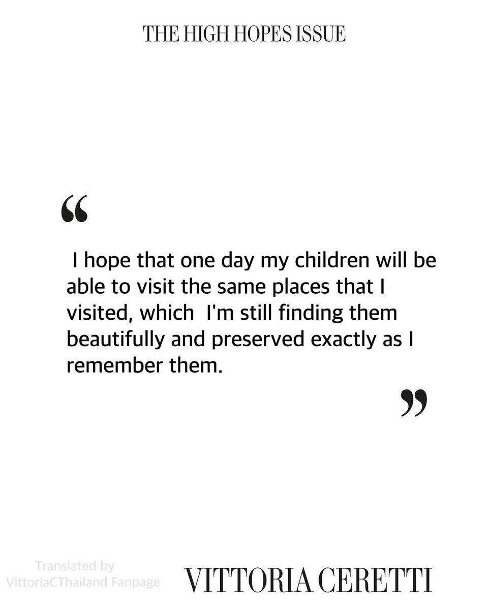 VittoriaCTH's tweet photo. Vittoria Ceretti in bazaar italia March 2024 issue
Bazaar Italia:  what is your highest hope?
Vittoria : I hope that one day my children will be able to visit the same places that I visited, which  I'm still finding them beautifully and preserved exactly as I remember them.
🏷️ https://t.co/Yrew0awUkD