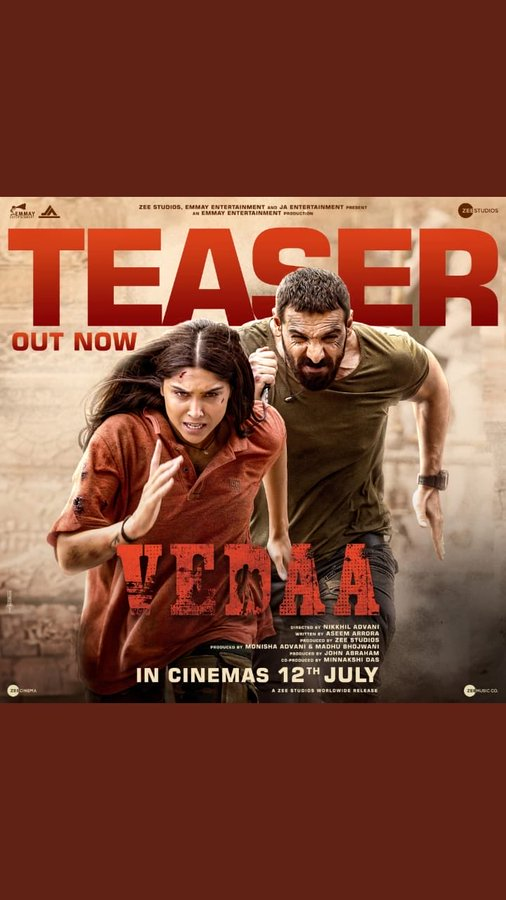 𝐕𝐄𝐃𝐀𝐀 𝐓𝐄𝐀𝐒𝐄𝐑 𝐈𝐒 𝐎𝐔𝐓

What are your thoughts on the 'Vedaa' teaser?

#JohnAbraham #VedaaTeaserOutNow