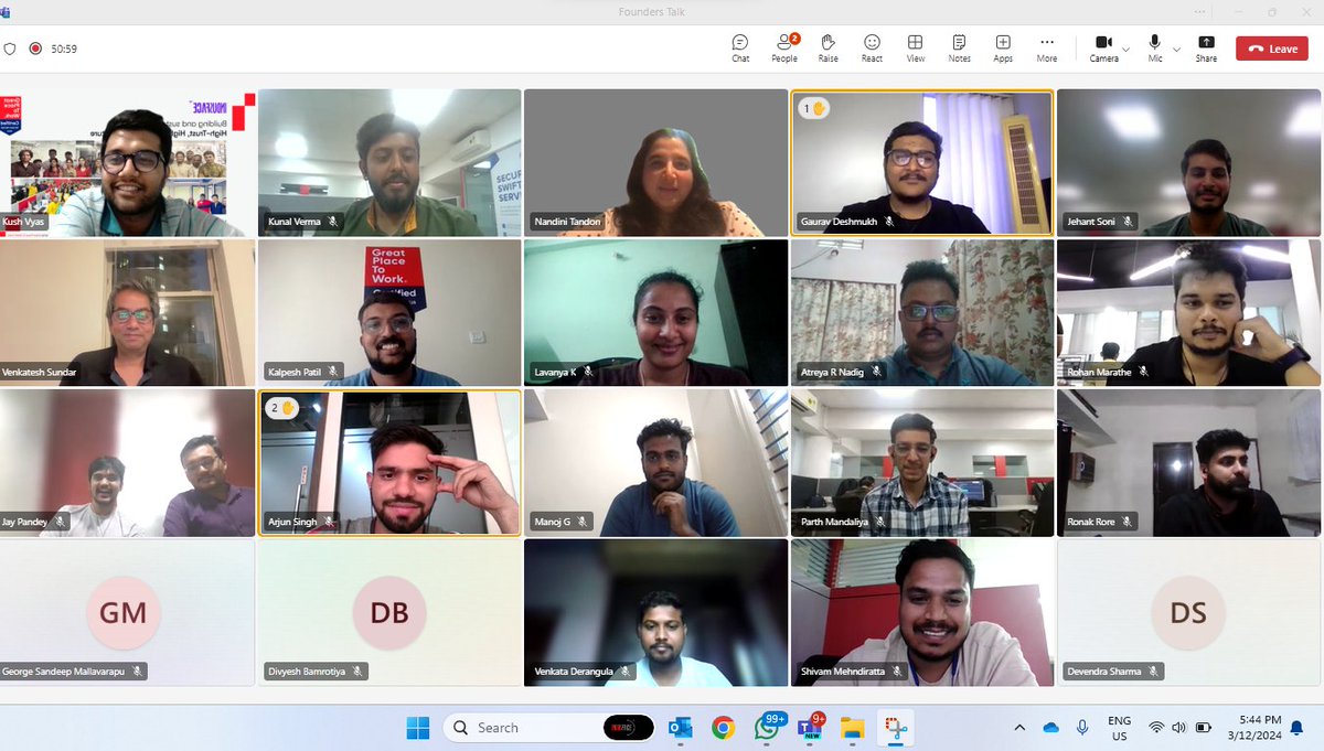 🎙️ Another round of 'Founder's Talk' concluded - where, all the new employees get a chance to talk to our founders soon after joining.

#employeeengagement #employeeexperience #employeerelations #happyemployees #workculture #founderstories #founderstory #apptrana #indusface