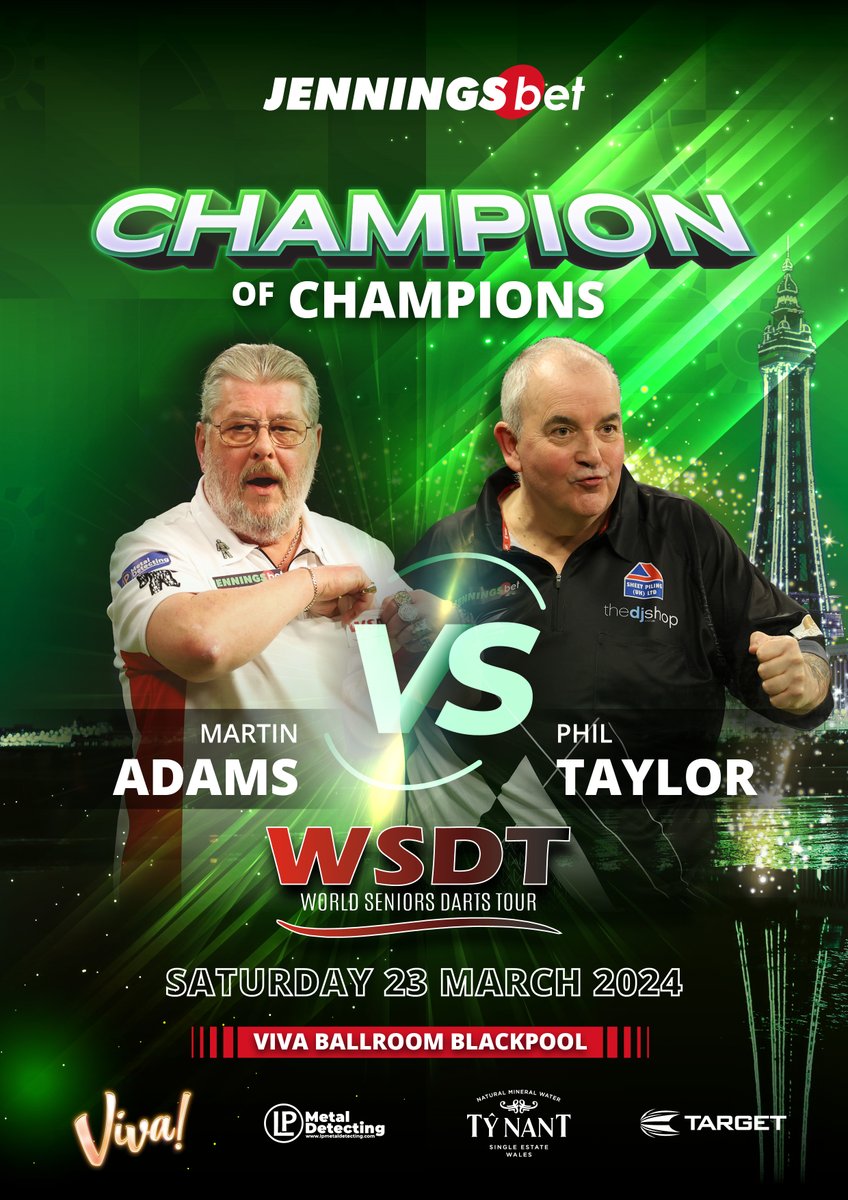 World Seniors Darts (@seniorsdarts) on Twitter photo We were starved of this match up in their heyday... but the rivalry and will to win still runs deep! Watch this match and every session over the two days anywhere in the world for £4.99... sign up now 247.tv/live/seniorsda… <a href="/PhilTaylor/">Phil Taylor</a> <a href="/wolfiedarts/">Martin Adams</a> <a href="/TargetDarts/">Target Darts</a> <a href="/jenningsbetinfo/">JenningsBet</a> We were starved of this match up in their heyday... but the rivalry and will to win still runs deep! Watch this match and every session over the two days anywhere in the world for £4.99... sign up now 247.tv/live/seniorsda… <a href="/PhilTaylor/">Phil Taylor</a> <a href="/wolfiedarts/">Martin Adams</a> <a href="/TargetDarts/">Target Darts</a> <a href="/jenningsbetinfo/">JenningsBet</a>