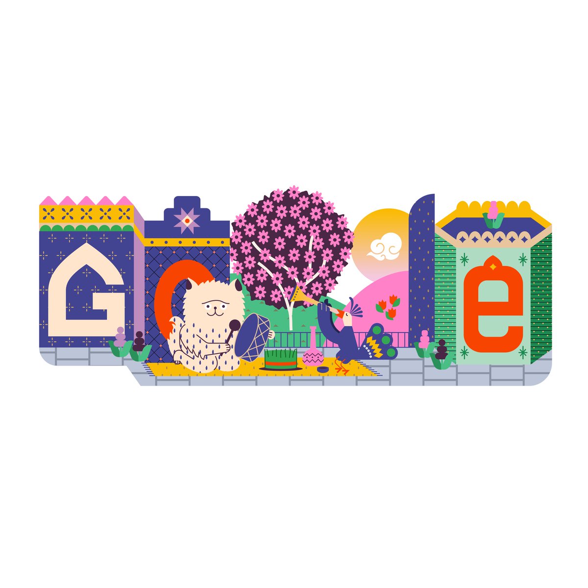 Google's logo ahead of #Nowruz