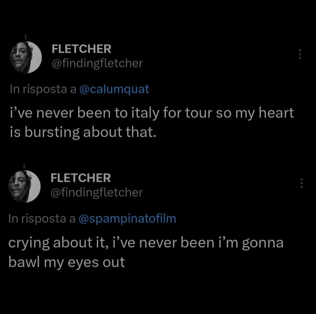 daMnSeason24's tweet photo. tra 13 giorni vedrò questa bubina 📍❤️🩹 @findingfletcher see u in milan babe #askfletcher https://t.co/g9n7T4NfTc