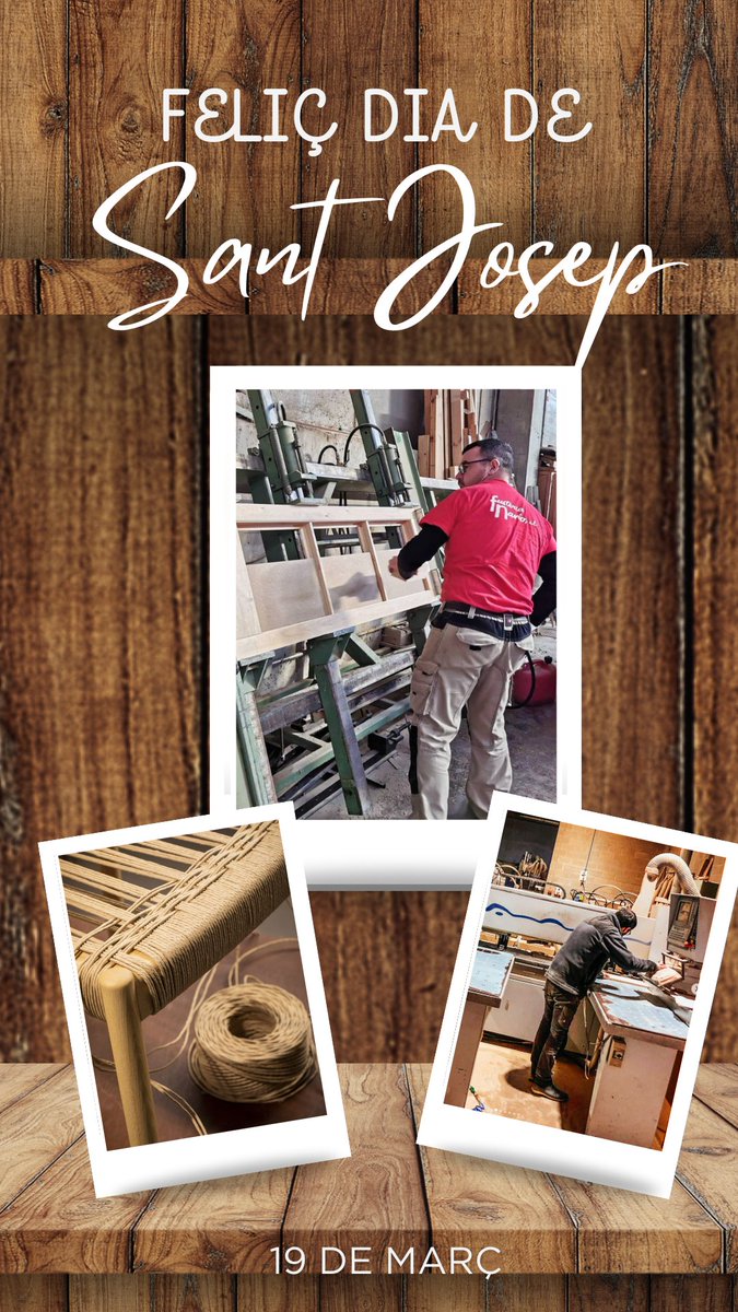 Feliç dia de Sant Josep a tots els fusters i les fusteres que dediquen el seu dia a desenvolupar un ofici tan bonic. 🪚🪵
