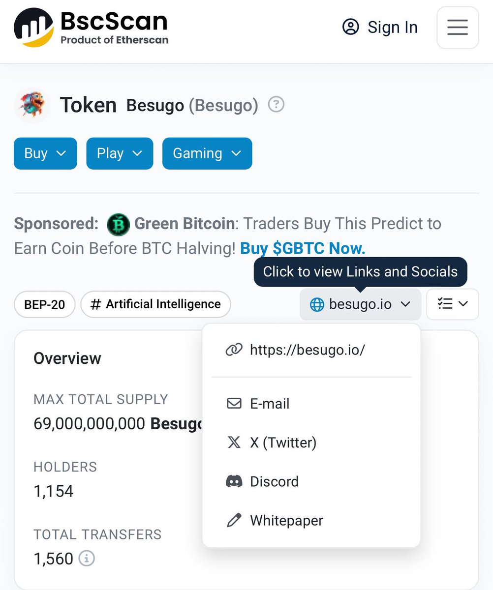 besugocoin's tweet photo. "🎉 A huge shoutout to @BscScan for updating our information! This step forward helps us keep our community informed and engaged. Thanks for supporting the growth of $Besugo Token! 🚀 #BSC #CryptoCommunity" https://t.co/oGxDhAVzvT