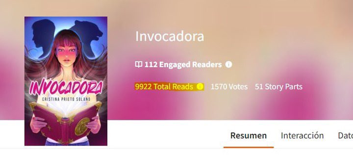 Estamos muuuuy cerquita de las 10k lecturas en INVOCADORA en Wattpad y eso me haría muuuuy feliz 

¿Me harías un RT a esto para ver si llego a más personitas a las que les pueda interesar una novela romantasy gratuita?

✅LINK: wattpad.com/story/21087051…