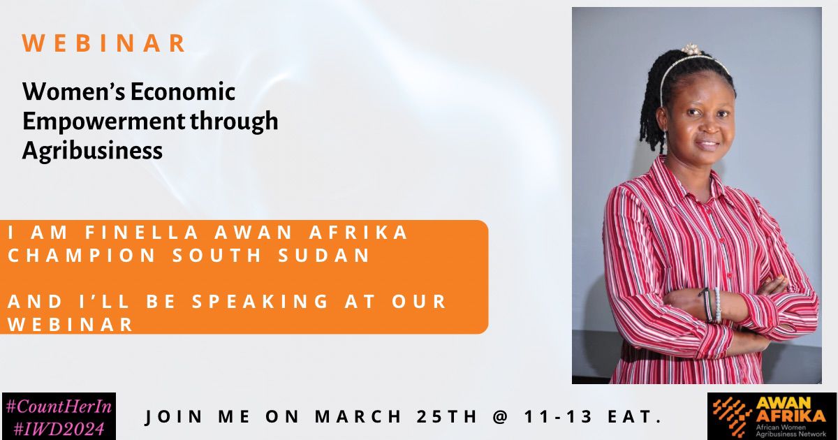 Awan_Afrika's tweet photo. Join us as we celebrate our trailblazers in Agribusiness! 

Register here >>>> https://t.co/qYoxhOooPq 

#CountHerIn #InvestInWomeninAg #YouthInAg #FAOAfrica #ACBF #AfDB #Afreximbank #afcfta @AU_DARBE https://t.co/NAnw1FeADb