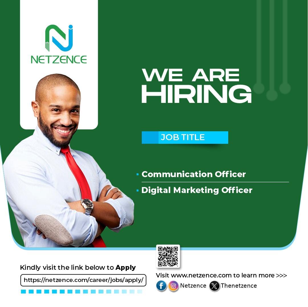 thenetzence's tweet photo. We are hiring. Join our exciting team of professionals tasked with building a better sustainable world.  

#sustainability #netzence #technology #UN #SDGs #UNSDGs #tech #global #worldwide #africa #nigeria #jobseekers #finance #abuja #lagos #naija #naijajobs #recruitment https://t.co/5Lx9ogBOaW