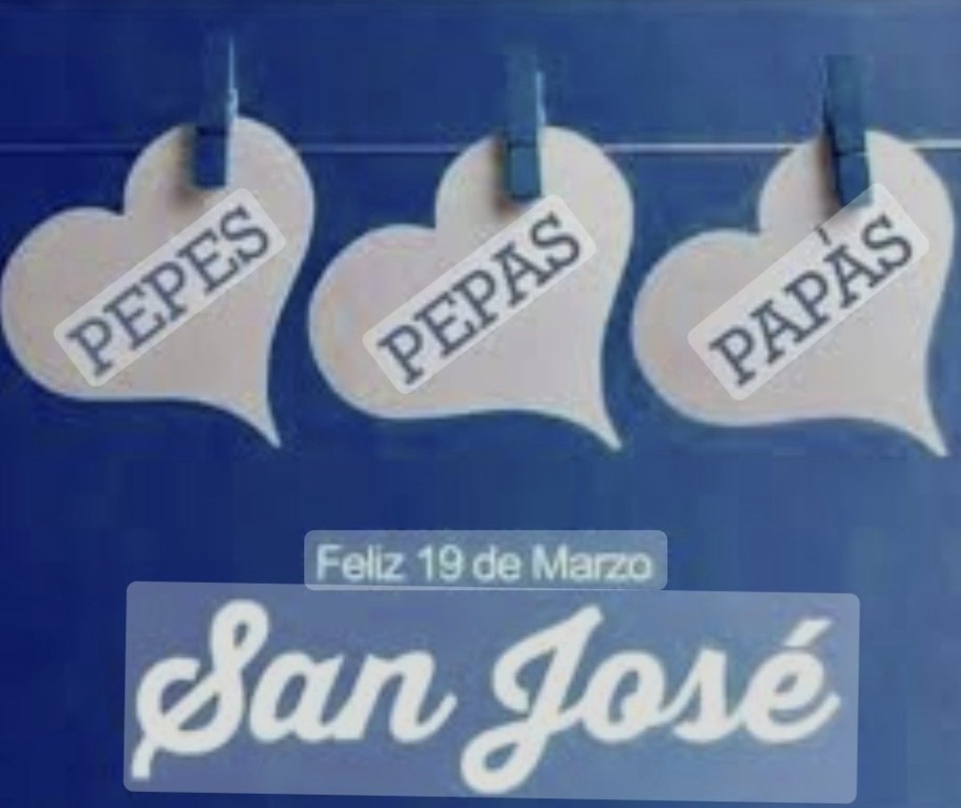 Buenos días, vamos a por el martes 19 de marzo, café y al lío.
Día grande en Valencia #Fallas2024 
Felicidades a todos los PADRES, el mío me cuida desde el cielo hace ya 28 años.
Felicidades a todos los José, Pepe, Josefa...
#FelizDíaDelPadre 
#FelizDíaDeSanJosé