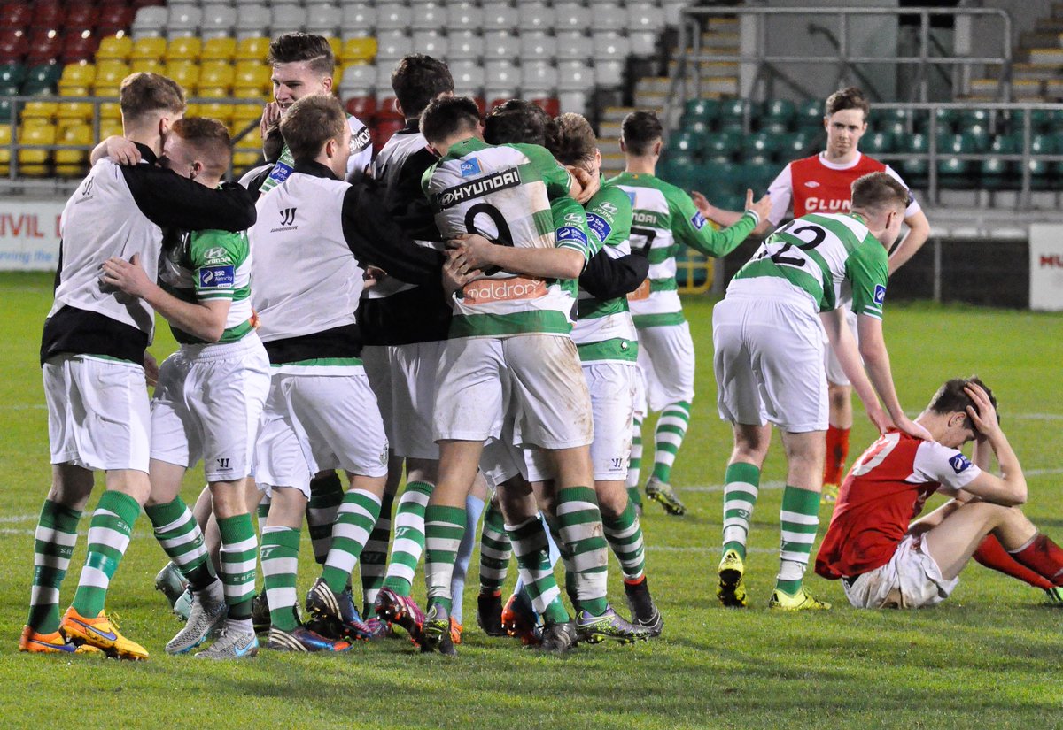 roverspast's tweet photo. 16.12.2015. Rovers Under 17s celebrate at Tallaght Stadium after defeating St. Pat's 3-2 to clinch the league title. https://t.co/93tr4aP8jx
