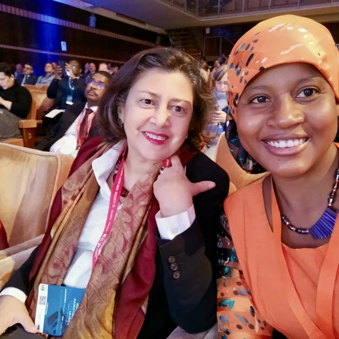 #EuropeanHumanitarianForum Great to meet Mamounia Ba - a #youth activist from Burkina Faso 🇧🇫 committed to supporting women and children. #EHF2024