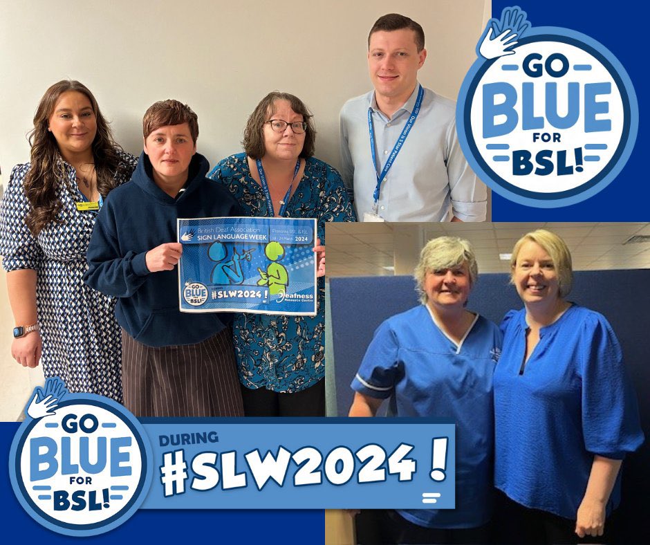 MWLNHS's tweet image. The Patient Experience and Inclusion Team and our staff are celebrating #SignLanguageWeek by going
#BlueOutforBSL.

At MWL we are committed to supporting our local D/deaf community by ensuring our services are accessible to all our patients.💙