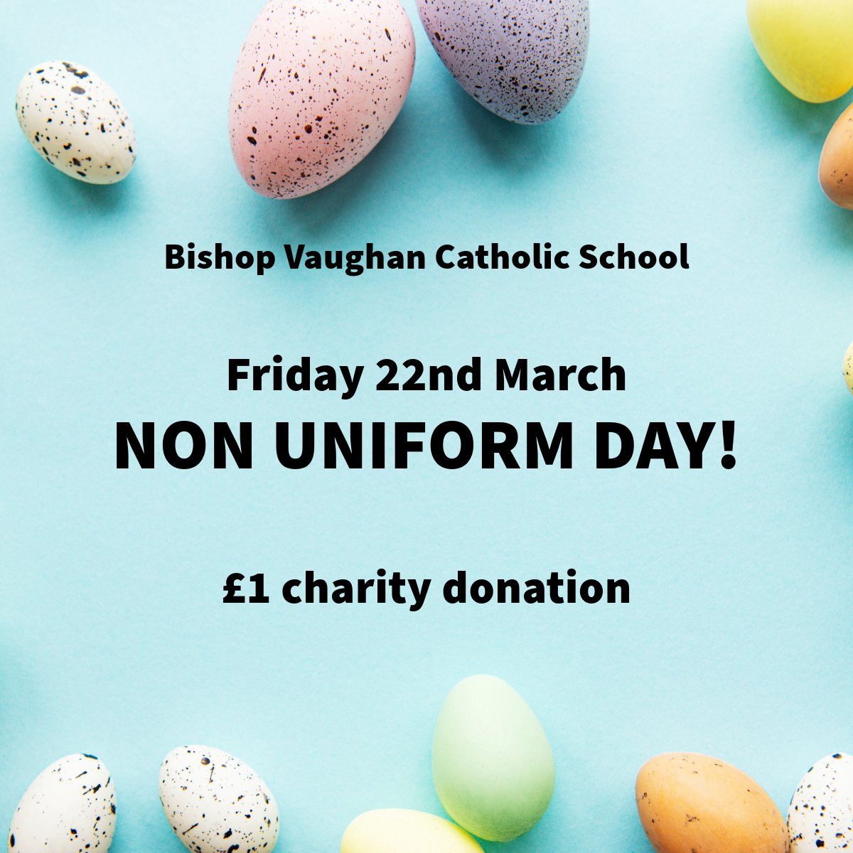There will be a non-uniform day on Friday 22nd March to raise money for charity. Please can all pupils in non-uniform bring £1 donation for charity. Thank you for your continued support 😀