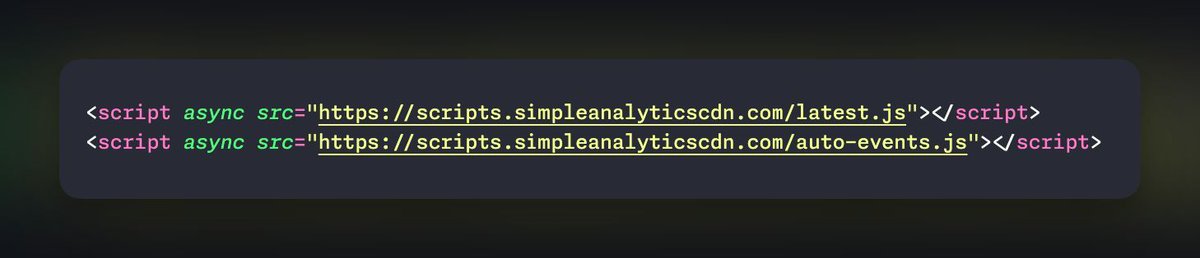 swSalim's tweet image. With @SimpleAnalytic, you only need to 2 lines of code to start tracking outbound link clicks.