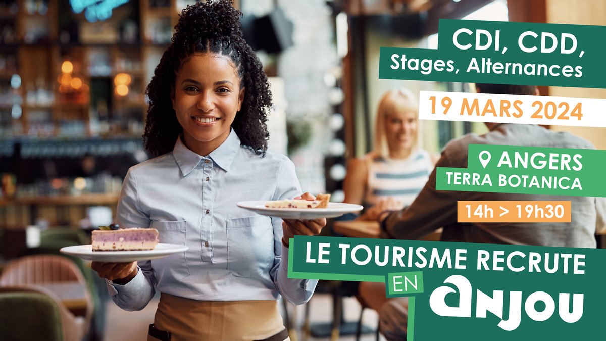 🤓 Rappel pour les habitués de la dernière minute : rdv ce mardi après-midi à Terra Botanica pour un grand Job dating des métiers du #tourisme 🙋80 organismes de l'#Anjou présents avec des offres d'#emploi ou de #stages pour la saison. À vos CV !