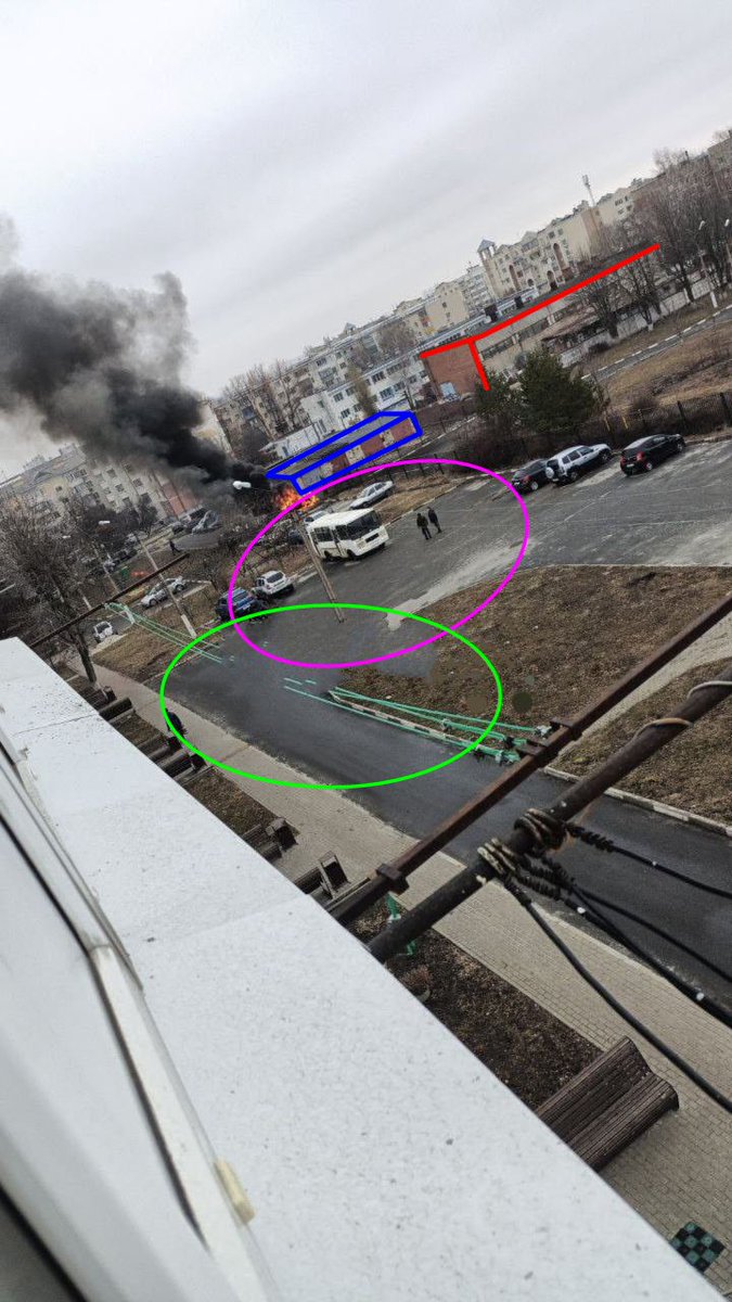 Sabados7's tweet photo. Alleged shelling of #Razumnoye in #Belgorod oblast, #Russia. Note: green circle shows manipulation of photo.
#Geolocated:50.53092, 36.69044
Source:https://t.co/uluFJUPV7e 
#UkraineInvasion 
#OSINT
@nexta_tv 
@GeoConfirmed
@Cen4infoRes https://t.co/Sg8UIBsEvp