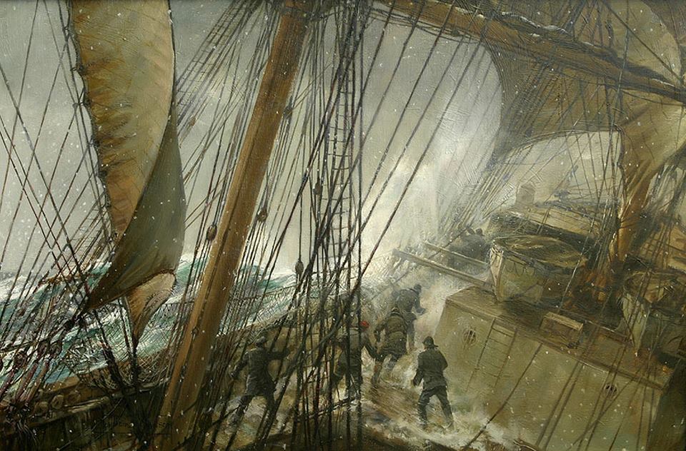 Rounding Cape Horn by British Maritime artist Montague Dawson

#SouthernOcean #MarineArt #Ageofsail