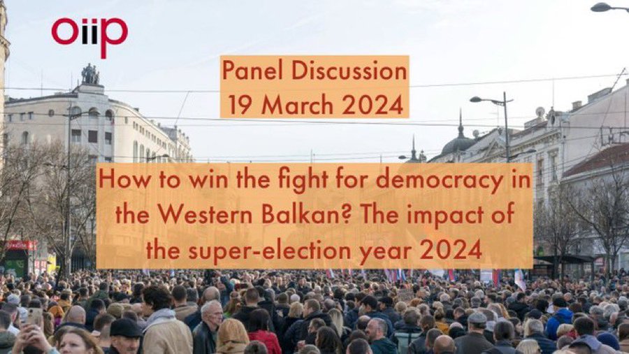 Join us today in Vienna at @InfoOiip 🕕18:00 - 19:30 A timely policy discussion with BiEPAG's @fbieber @RicGri @StratulatCorina Marina Vulovic @LuraPo_ @Dimitrov_Nikola @JoMarovic @s_majstorovic @vedrandzihic #Elections2024 #WesternBalkans #EU ℹ️ shorturl.at/jmzZ0