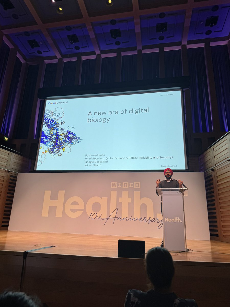 A great presentation from <a href="/pushmeet/">Pushmeet Kohli</a> of <a href="/GoogleDeepMind/">Google DeepMind</a> to kick off WIRED Health 

Event and line up looking superb. Bravo <a href="/GregWilliams718/">Greg Williams</a> <a href="/drjmedeiros/">João Medeiros</a> 

<a href="/wiredukevents/">WIRED UK Events</a> #WIREDHealth