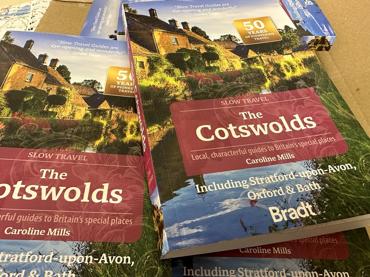 This morning I received the new, 3rd, edition of Slow Travel The #Cotswolds. You can't necessarily tell from the picture, but it has a lovely satin matt cover and, inside, the pages are on silky smooth paper. A tactile work of craftsmanship. Thank you <a href="/BradtGuides/">Bradt Guides</a>. #slowtravel
