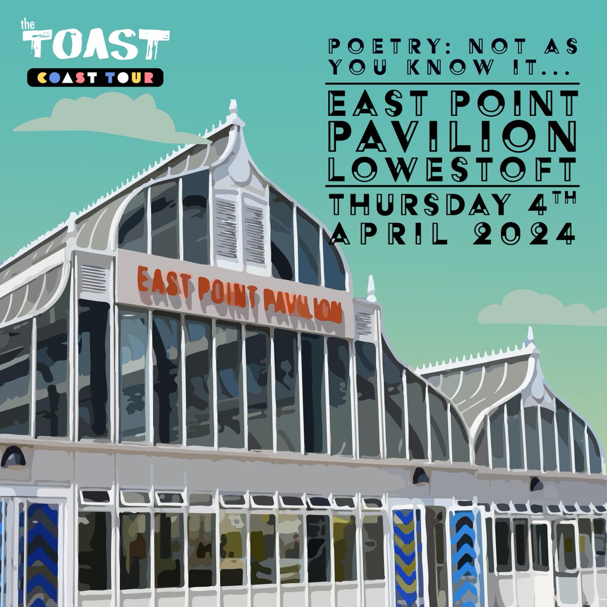 LOWESTOFT! TOAST is coming to your town with some incredible poets. We'd love to see you there. 4th Apr | East Point Pavilion | Pay What You Can Afford ticketsource.co.uk/first-light-fe…
