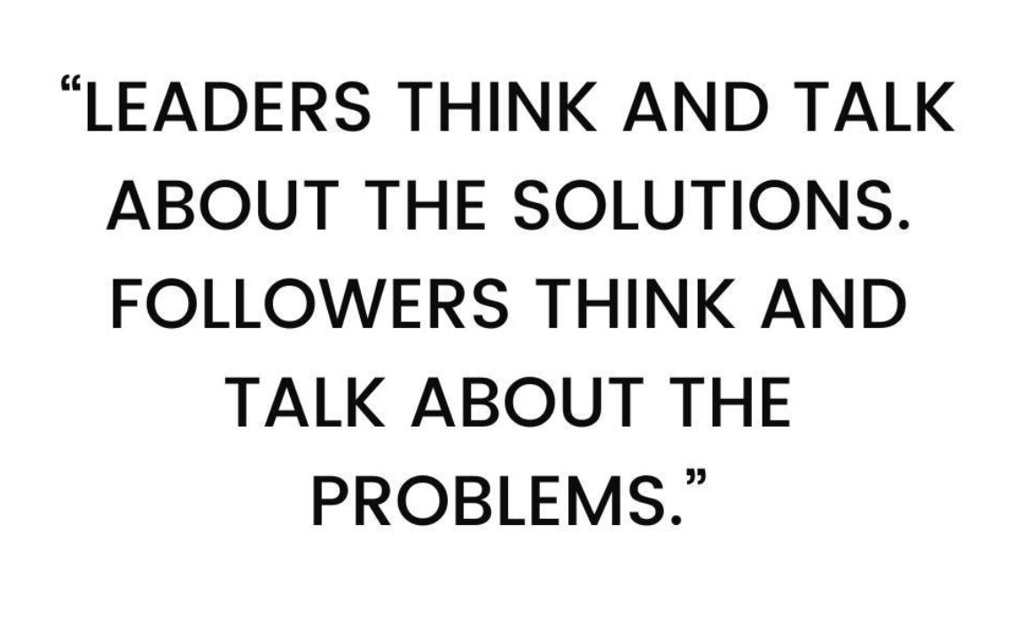 Lead2Support's tweet photo. I used to joke with my staff when they knocked on my door, to ask if I had a second, that my problem bin was full.  This was a lighthearted way of reminding them that not every problem had to be brought to me to solve. So we started focusing on solution sessions where my team knew when they brought problems, they had to come with a few ways to solve it and together we would pick the best one for them.
So for today—as you think about issues, bring some ideas too!